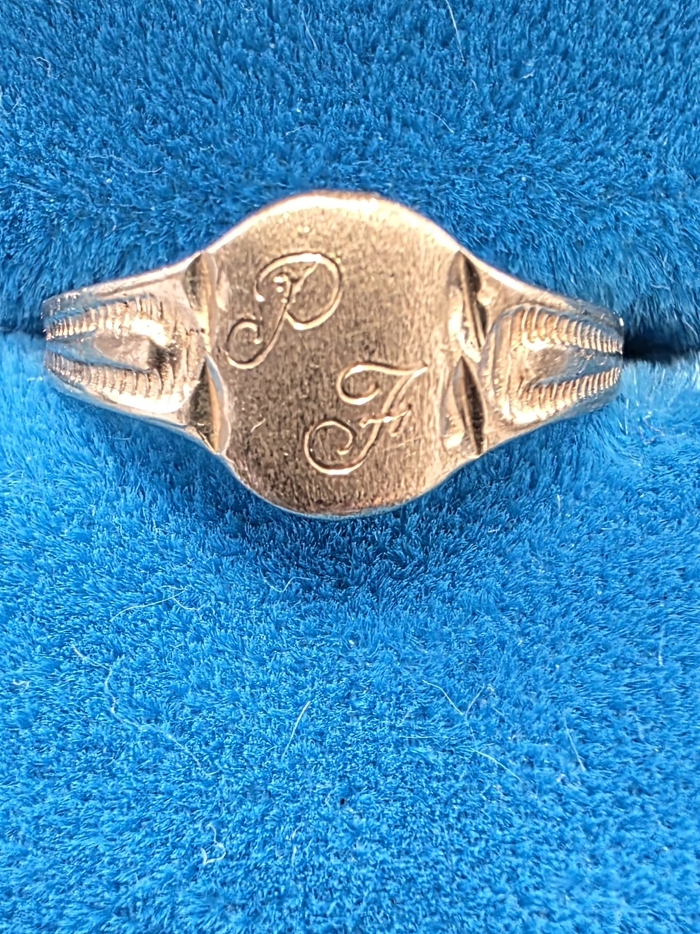 Victorian Era Engraved Initial Signet Ring - 10K Gold